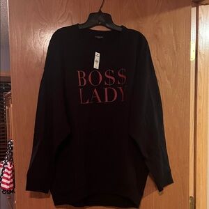 Express Black Sweatshirt with Red Print